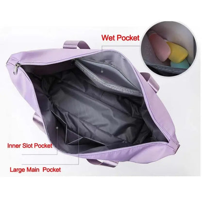 Foldable Storage Travel Bag Waterproof Large Capacity Gym Fitness Bag Weekender Overnight For Women Gimme that