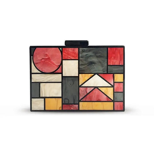 Geometric Colorful Acrylic Small Cross Body Handbag - GimmeWarehouse