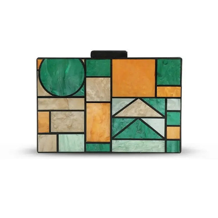 Geometric Colorful Acrylic Small Cross Body Handbag - GimmeWarehouse