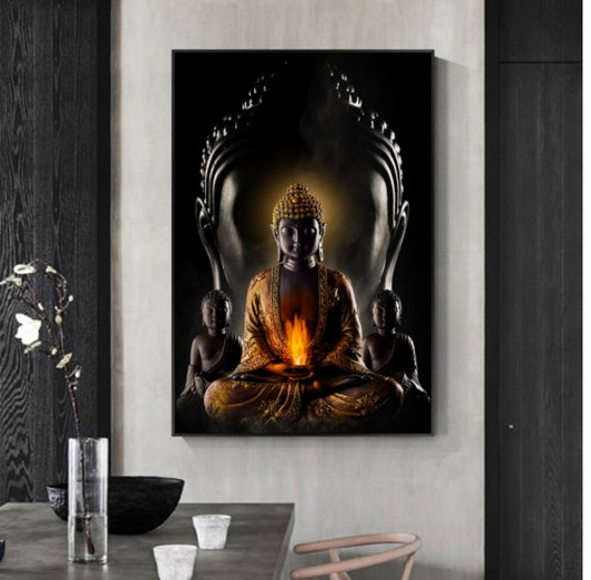 God Buddha Wall Art Canvas  Modern Buddha Canvas Art Paintings On The Wall Canvas Pictures Buddhism Posters Wall Decor - GimmeWarehouse