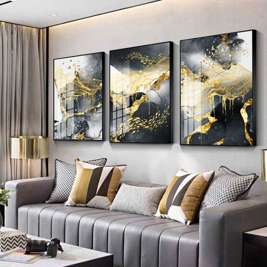 Golden Black And White Wall Art Posters And - GimmeWarehouse