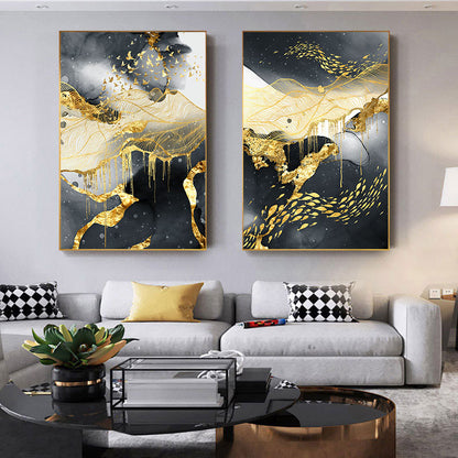 Golden Black And White Wall Art Posters And - GimmeWarehouse