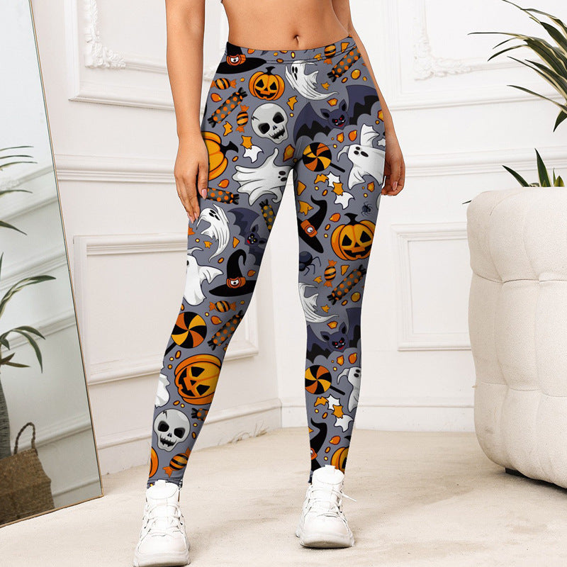 Halloween Bat Ghost Yoga Pants Pumpkin - GimmeWarehouse