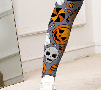 Halloween Bat Ghost Yoga Pants Pumpkin - GimmeWarehouse