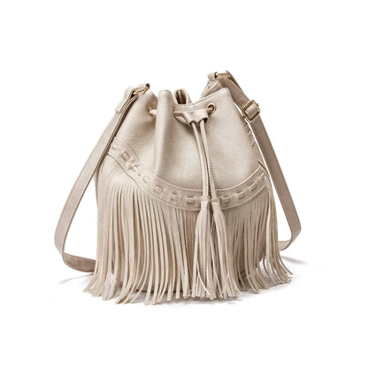 Women's Bag Casual Drawstring Factory Handmade Tassel Bucket Bag PU Tassel Women's Messenger Bag Gimme that