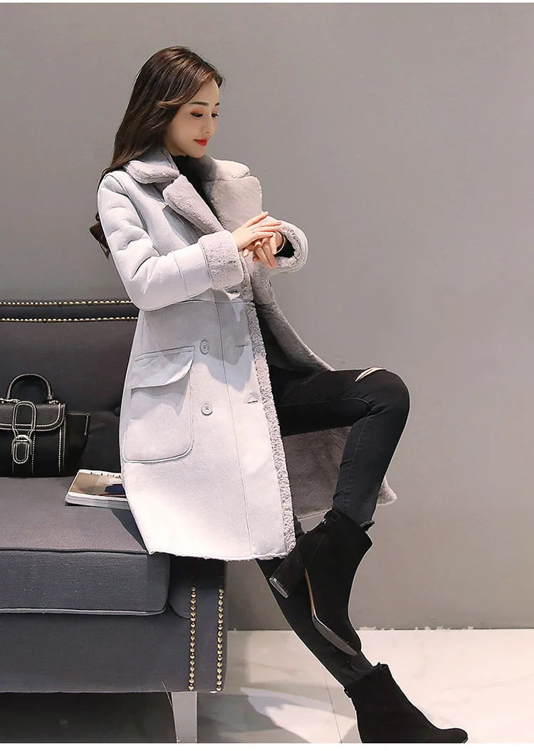 Winter Fashion New High Quality Rabbit fur coat Velvet Fur Coat Long Fur Coat Female Loose Thick Warm Mink fur Teddy coat