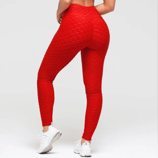 Hip-turned Folds Elastic High-waist Fitness Leggings Breathable Slim Indoor Sports Gimme that