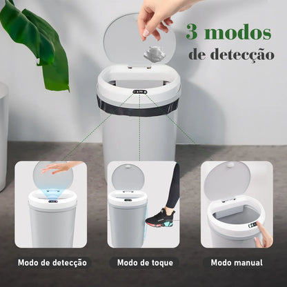 Hot Smart Automatic Touch Sensor Garbage Can Plastic Trash Can Kitchen Toilet Bedroom Cans Room Be Household Capacity 12L - GimmeWarehouse