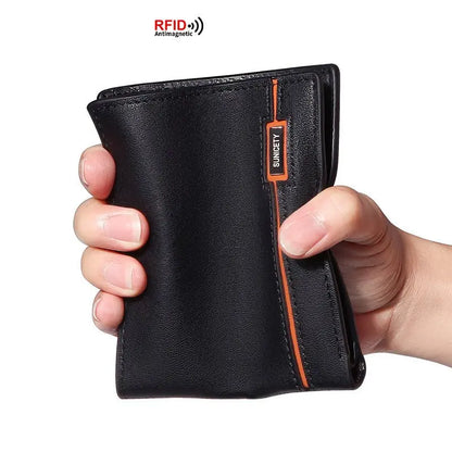 New Korean Youth Leather Zipper Short Men's Wallet Retro US Dollar Wallet Gimme that