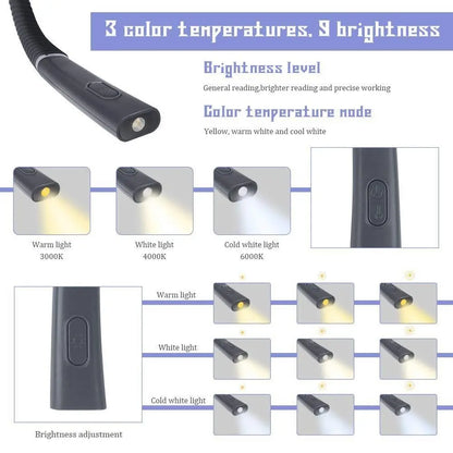 Led TRI Color Folding Double Head Neck Light - GimmeWarehouse