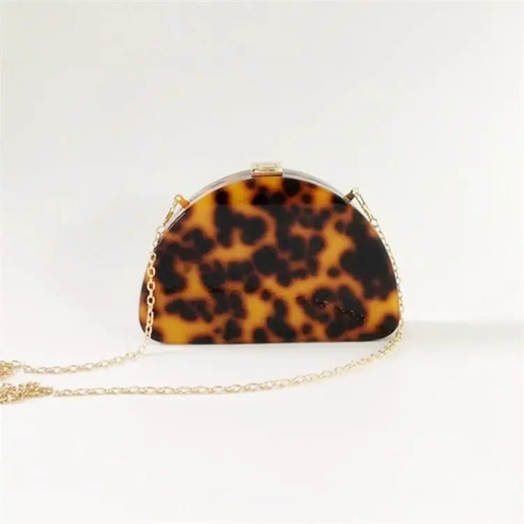 Leopard Print Acrylic Handbag For Ladies - GimmeWarehouse