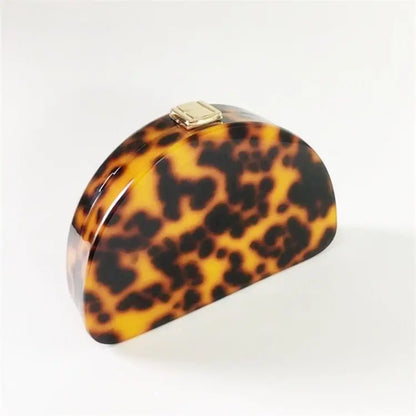 Leopard Print Acrylic Handbag For Ladies - GimmeWarehouse