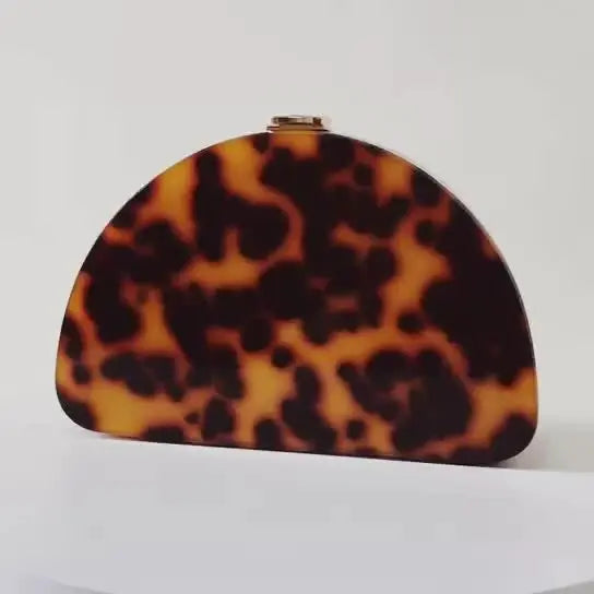 Leopard Print Acrylic Handbag For Ladies - GimmeWarehouse