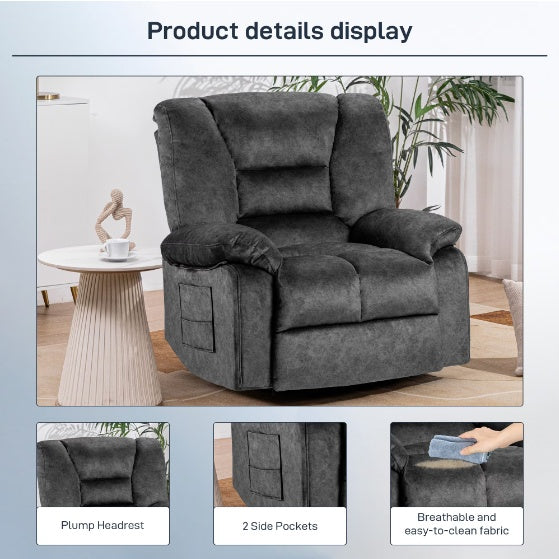 Living Room Recliner Chair Sofa With Massage And Heating - GimmeWarehouse