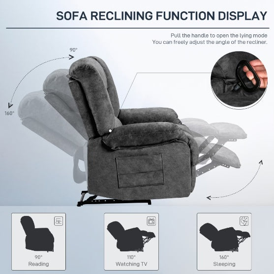 Living Room Recliner Chair Sofa With Massage And Heating - GimmeWarehouse