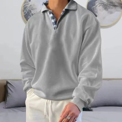 Long Sleeve V-Neck Men's Lapel Loose Sweater Gimme that