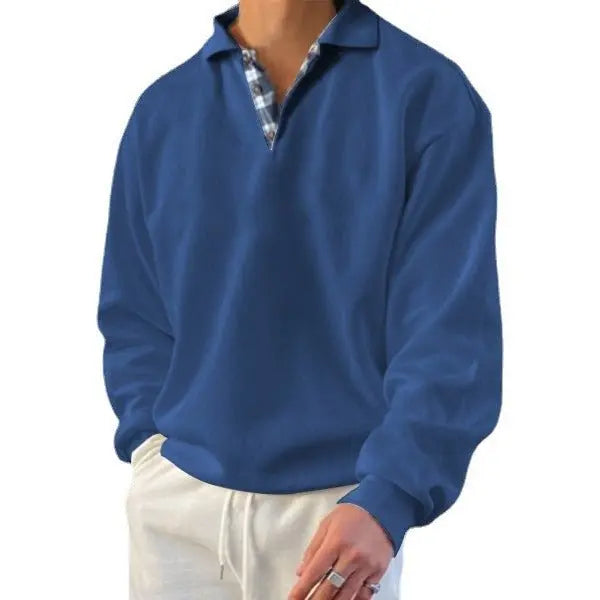 Long Sleeve V-Neck Men's Lapel Loose Sweater Gimme that