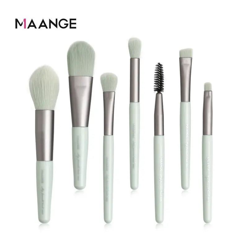 MAANGE 7Pcs Makeup Brushes Mini Set Cosmetic Powder - GimmeWarehouse