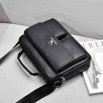 Men's Business Satchel Single Shoulder Bag Cross Body Large Capacity Single Shoulder Leisure Bag Messenger Bag Gimme that