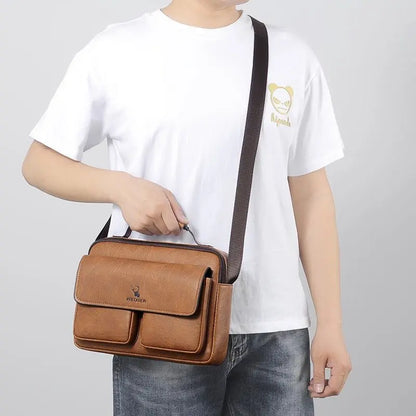 Men's Business Satchel Single Shoulder Bag Cross Body Large Capacity Single Shoulder Leisure Bag Messenger Bag Gimme that