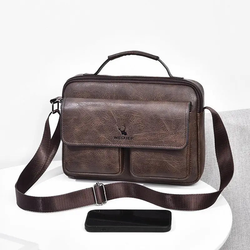 Men's Business Satchel Single Shoulder Bag Cross Body Large Capacity Single Shoulder Leisure Bag Messenger Bag Gimme that