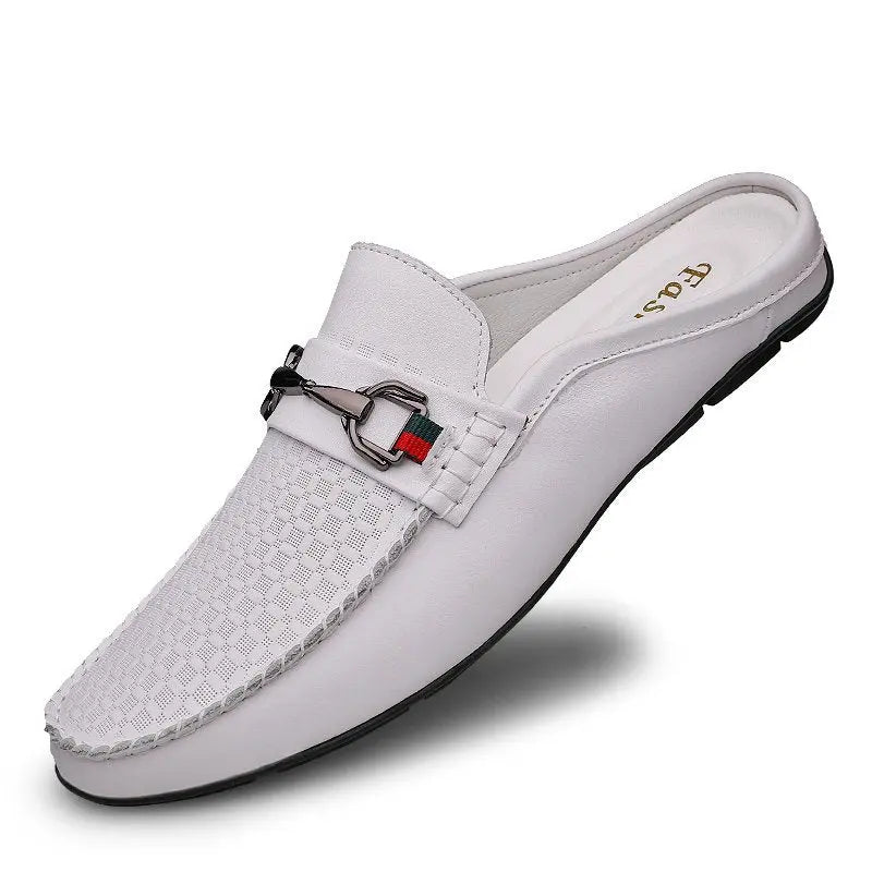 Men's Half-slippers Lazy Slip-on Leather Casual Shoes For Men Gimme that