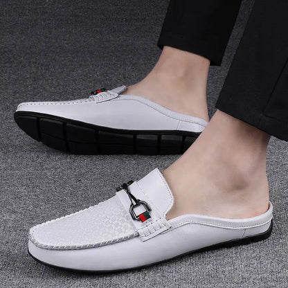 Men's Half-slippers Lazy Slip-on Leather Casual Shoes For Men Gimme that