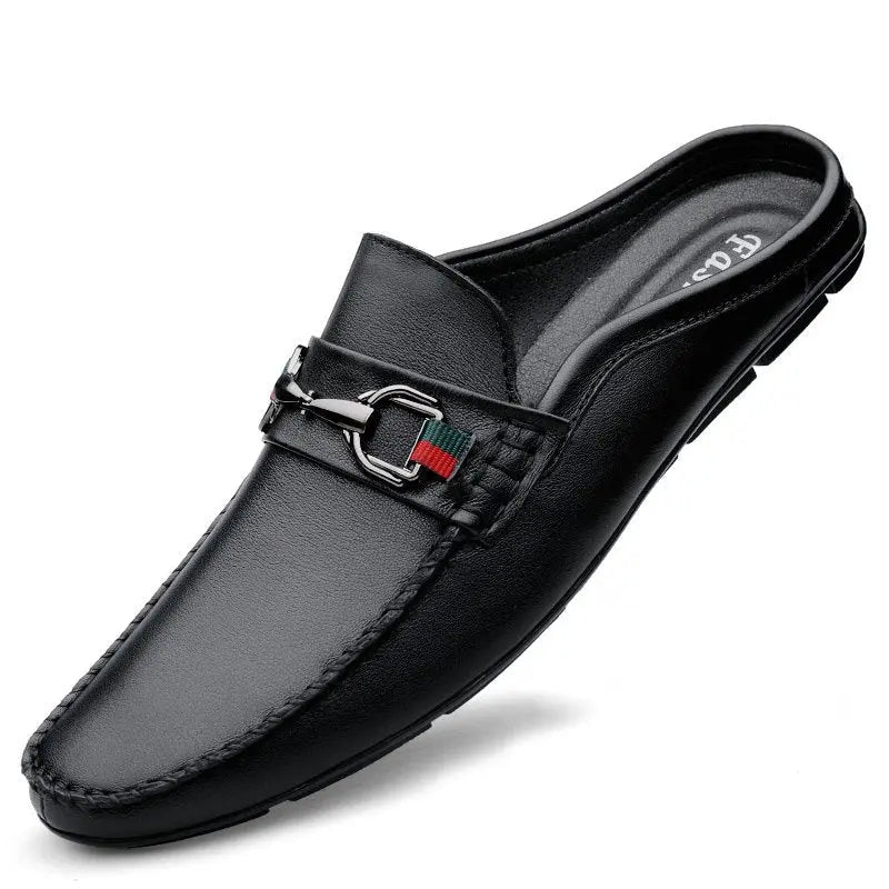 Men's Half-slippers Lazy Slip-on Leather Casual Shoes For Men Gimme that