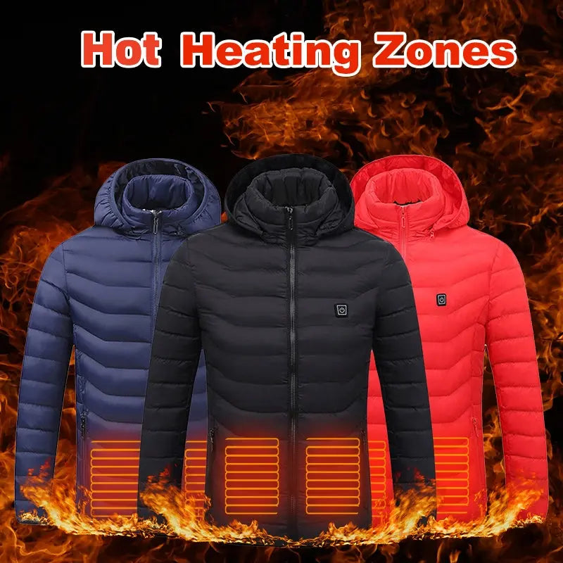 New Heated Jacket Coat USB Electric Jacket Cotton Coat Heater Thermal Clothing Heating Vest Men's Clothes Winter Gimme that