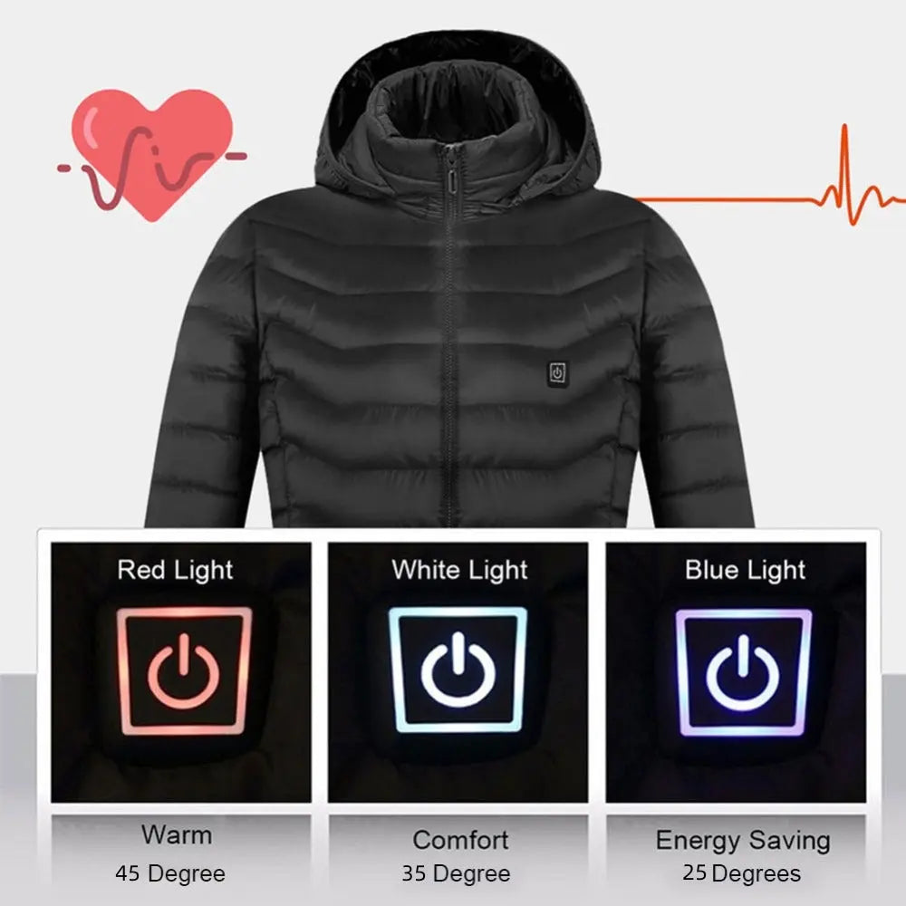 New Heated Jacket Coat USB Electric Jacket Cotton Coat Heater Thermal Clothing Heating Vest Men's Clothes Winter Gimme that