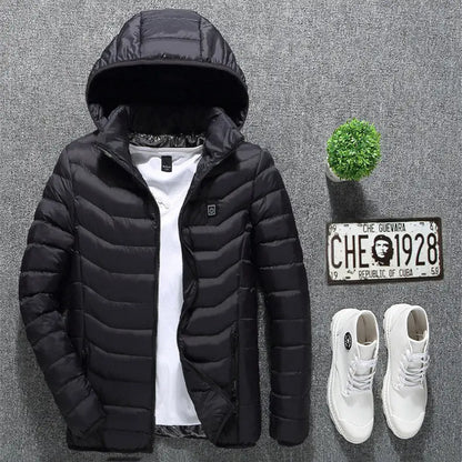 New Heated Jacket Coat USB Electric Jacket Cotton Coat Heater Thermal Clothing Heating Vest Men's Clothes Winter Gimme that