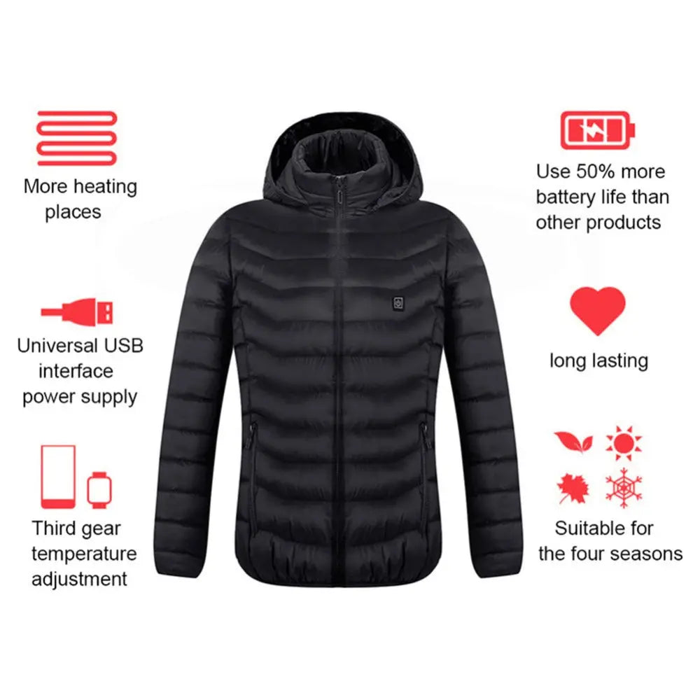 New Heated Jacket Coat USB Electric Jacket Cotton Coat Heater Thermal Clothing Heating Vest Men's Clothes Winter Gimme that