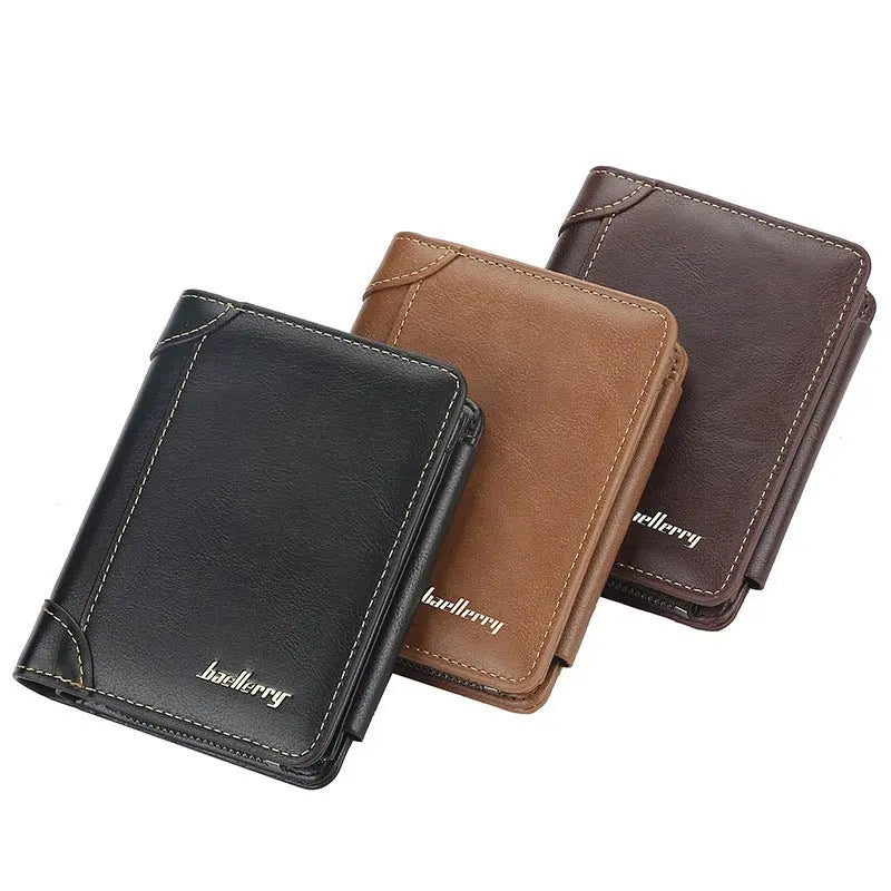 Wallet Men's Short Multi Card Position Three Fold Zipper Zero Wallet Fashion Thin Card Bag Men Gimme that