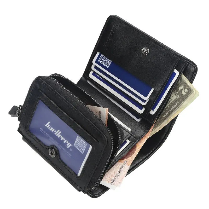 Wallet Men's Short Multi Card Position Three Fold Zipper Zero Wallet Fashion Thin Card Bag Men Gimme that