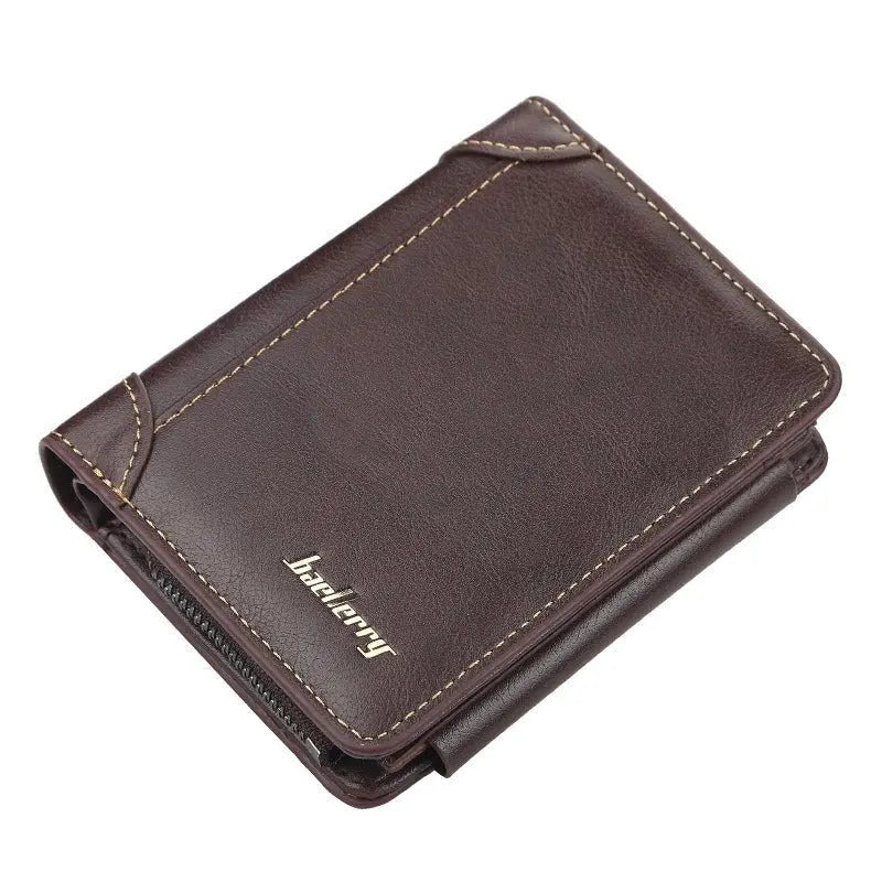 Wallet Men's Short Multi Card Position Three Fold Zipper Zero Wallet Fashion Thin Card Bag Men Gimme that