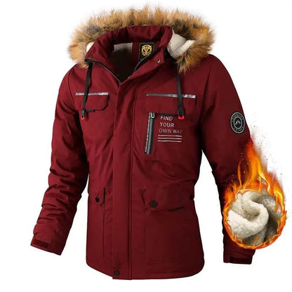 Outdoor Men's Plush Thickened Casual Jacket Parka Winter Warm Jacket Men's Coat Gimme that