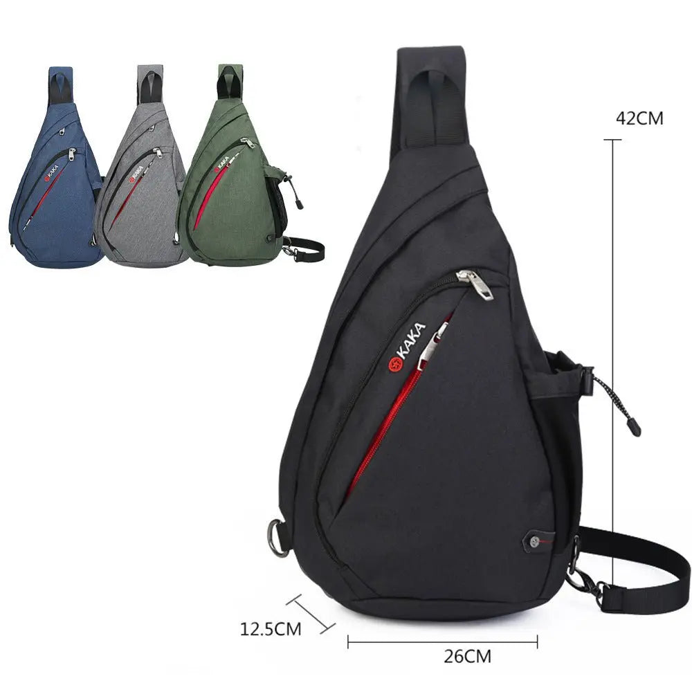 High Quality Men's Chest Bag Cotton And Linen Texture Messenger Triangle Bag Water Drop Bag Bicycle Chest Bag Gimme that