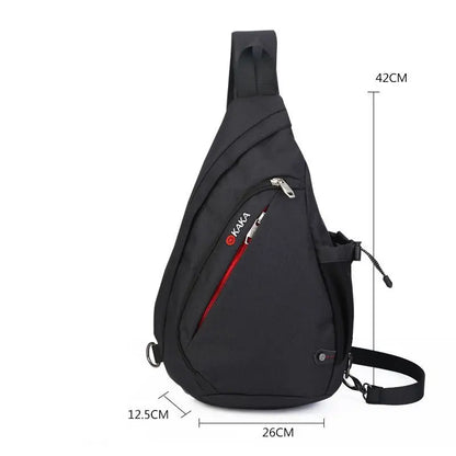 High Quality Men's Chest Bag Cotton And Linen Texture Messenger Triangle Bag Water Drop Bag Bicycle Chest Bag Gimme that