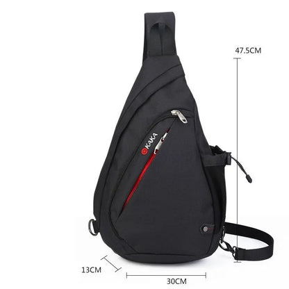 High Quality Men's Chest Bag Cotton And Linen Texture Messenger Triangle Bag Water Drop Bag Bicycle Chest Bag Gimme that