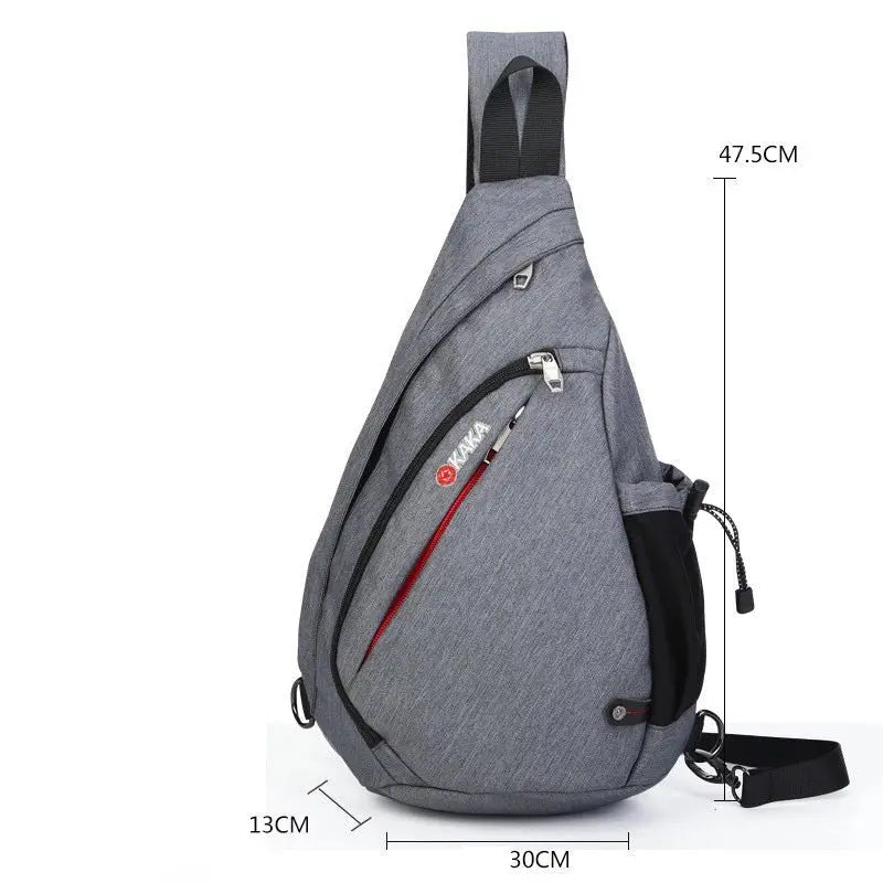 High Quality Men's Chest Bag Cotton And Linen Texture Messenger Triangle Bag Water Drop Bag Bicycle Chest Bag Gimme that