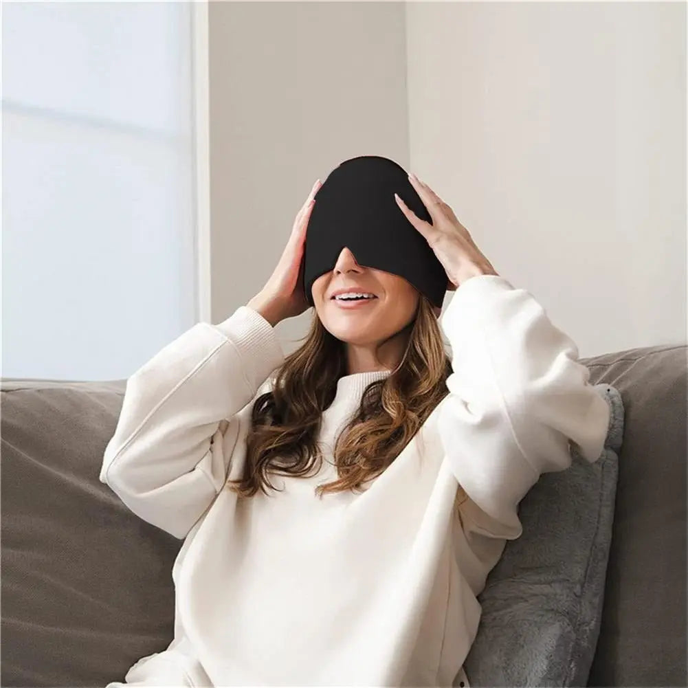 Migraine Relief Hat Ice Pack Headache Relief Gel Eye Mask Cold Therapy Migraine Face Mask Elastic Bag - GimmeWarehouse