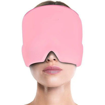 Migraine Relief Hat Ice Pack Headache Relief Gel Eye Mask Cold Therapy Migraine Face Mask Elastic Bag - GimmeWarehouse