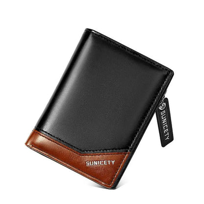 New PU Leather Multi-Function Zipper Short Men's Wallet Rfid Dollar Wallet Card Wallet Gimme that