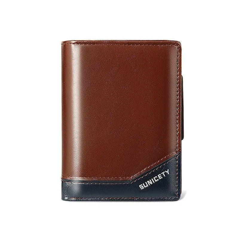 New PU Leather Multi-Function Zipper Short Men's Wallet Rfid Dollar Wallet Card Wallet Gimme that