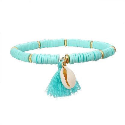 Multicolor Tassel Anklet Beaded Elastic Chain - GimmeWarehouse