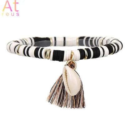 Multicolor Tassel Anklet Beaded Elastic Chain - GimmeWarehouse