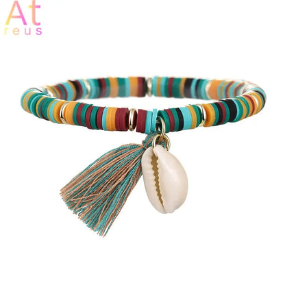 Multicolor Tassel Anklet Beaded Elastic Chain - GimmeWarehouse