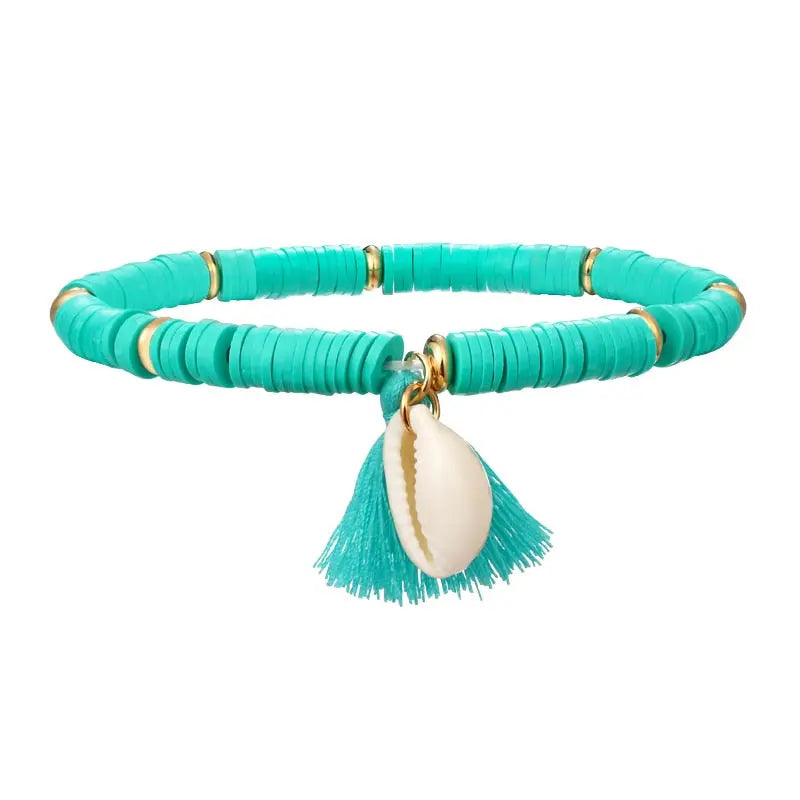 Multicolor Tassel Anklet Beaded Elastic Chain - GimmeWarehouse