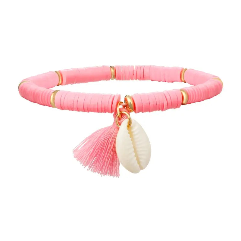 Multicolor Tassel Anklet Beaded Elastic Chain - GimmeWarehouse