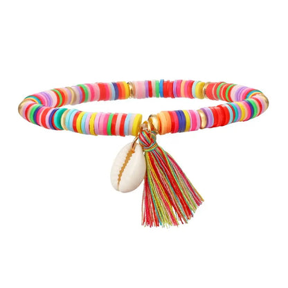 Multicolor Tassel Anklet Beaded Elastic Chain - GimmeWarehouse